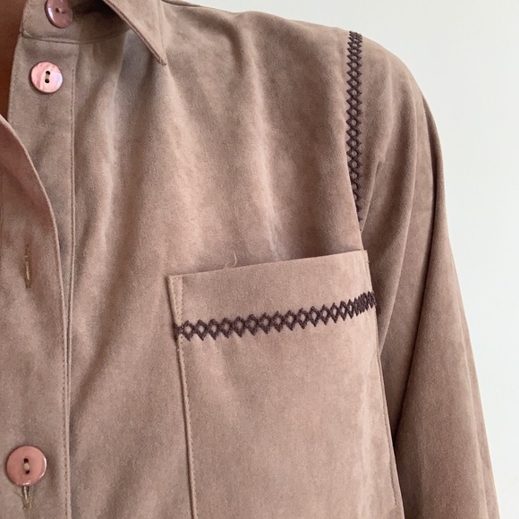 Faux suede button down - Picture 3 of 3